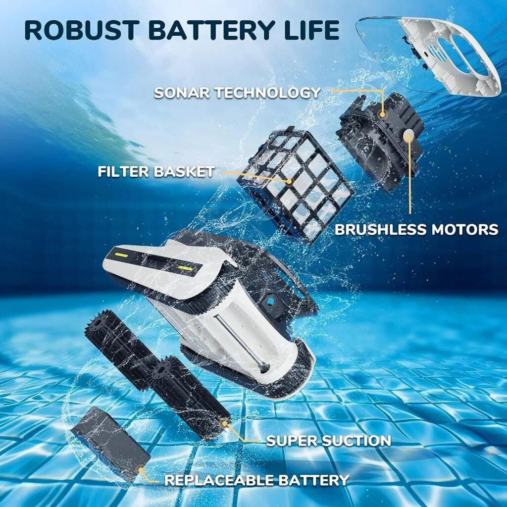 Intelligent Robotic Pool Vacuum Cordless